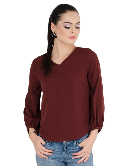 v-neck solid regular top - 19463773 - Very Small Image - 1