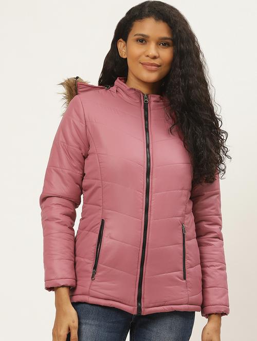 fur embellished hood neck quilted jacket - 19464761 - Very Small Image - 1
