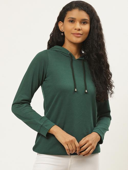 hooded neck solid regular sweatshirt - 19464774 - Very Small Image - 1
