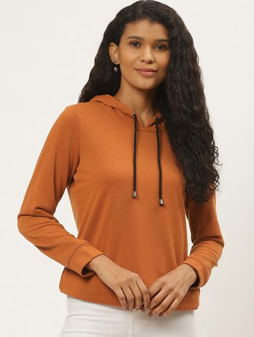 hooded neck solid regular sweatshirt - 19464775 - Very Small Image - 1