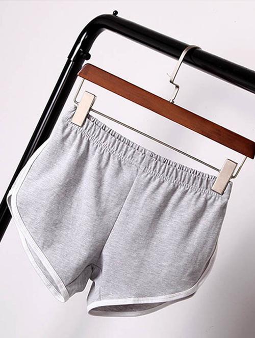 grey cotton blend sports short - 19467155 - Very Small Image - 1