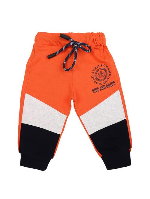 orange colored block cotton jogger - 19470434 - Very Small Image - 1