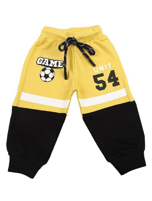 yellow colored block cotton jogger - 19470438 - Very Small Image - 1