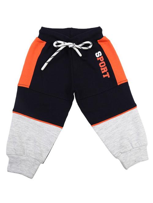 navy blue colored block cotton jogger - 19470440 - Very Small Image - 1