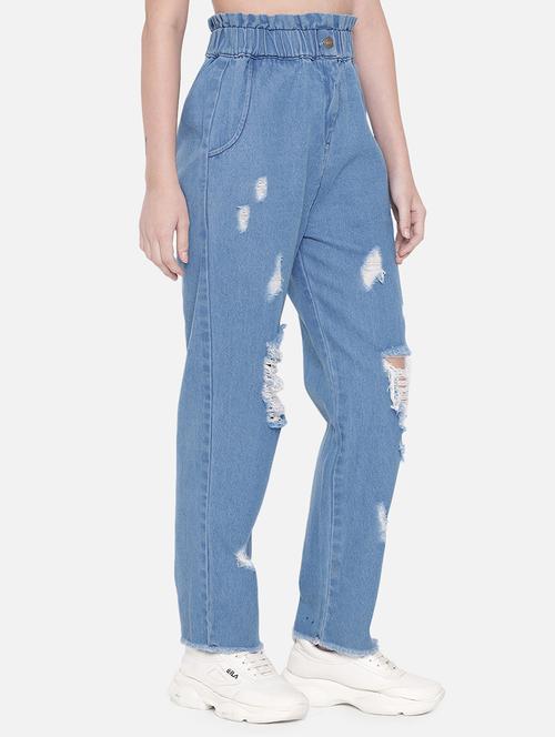 women high rise distressed jeans - 19471115 - Very Small Image - 1