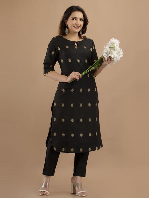 black kurta pant set - 19471656 - Very Small Image - 1