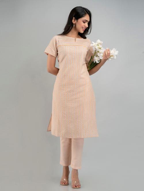 orange kurta pant set - 19471659 - Very Small Image - 1