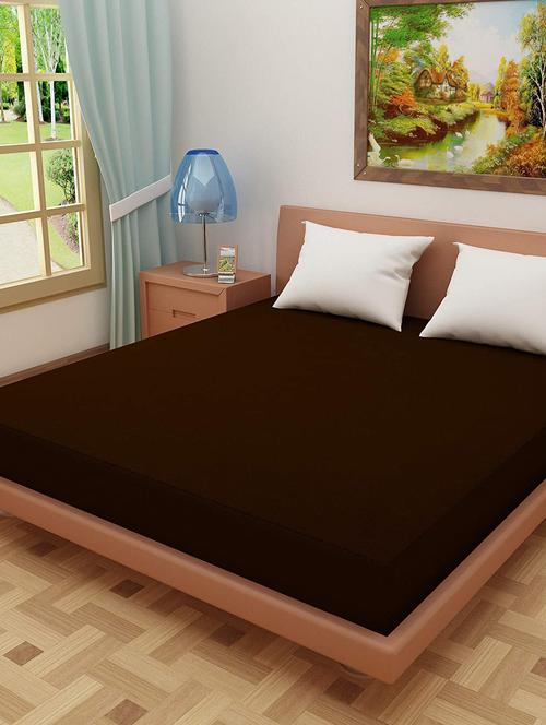 feel terry ultra soft waterproof mattress protector | mattresses cover (30x72 inch |2.5x6 feet , brown - pack of 1 ) - 19471905 - Very Small Image - 1