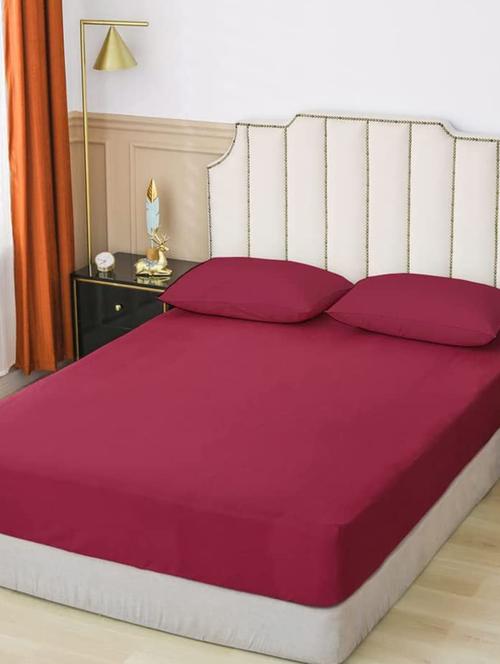 feel terry ultra soft waterproof mattress protector | mattresses cover (30x72 inch |2.5x6 feet , maroon - pack of 1 ) - 19471914 - Very Small Image - 1