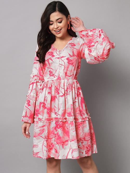 women's tiered dress floral dress - 19472098 - Very Small Image - 1