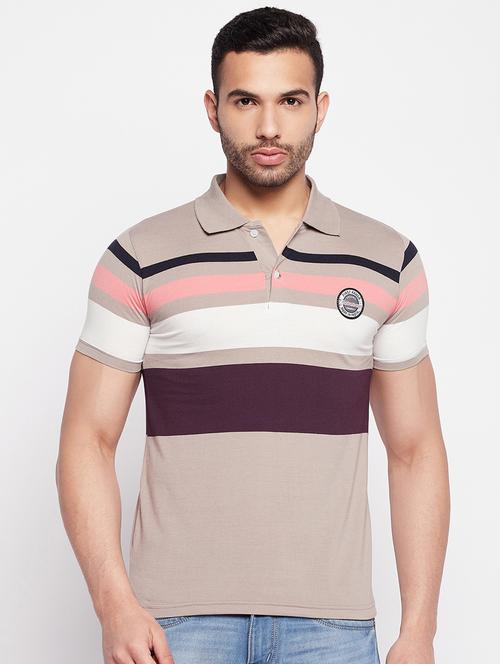 striped cotton polo t-shirt - 19472504 - Very Small Image - 1