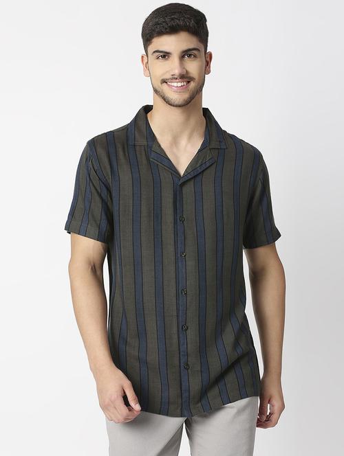 green rayon casual shirt - 19472770 - Very Small Image - 1