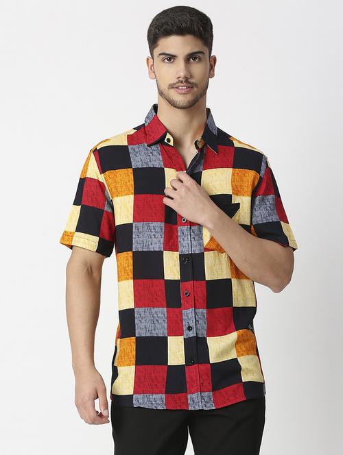 mens checks casual shirt - 19472850 - Very Small Image - 1