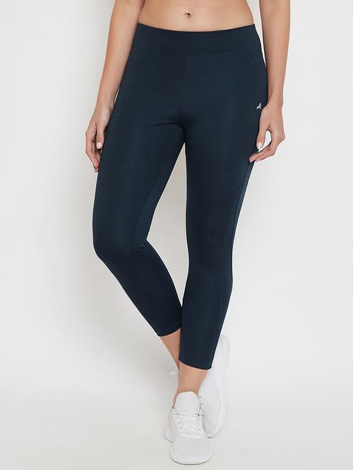 navy blue solid mid rise active wear legging - 19473863 - Very Small Image - 1
