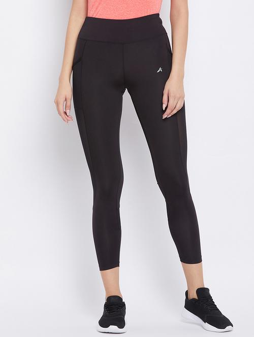 black solid mid rise active wear legging - 19473868 - Very Small Image - 1