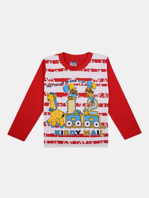 kids red front print detailed t-shirt & pyjama set - 19474090 - Very Small Image - 1