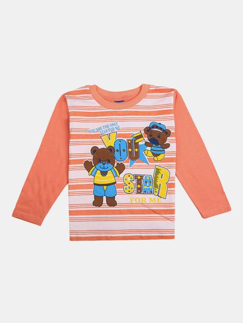 kids coral pink front print detailed t-shirt & pyjama set - 19474091 - Very Small Image - 1