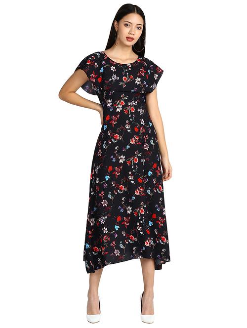 black printed a-line dress - 19474423 - Very Small Image - 1