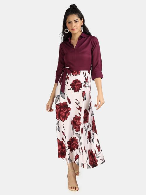printed a-line dress - 19474443 - Very Small Image - 1