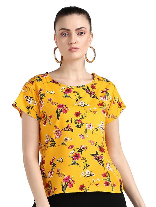 yellow printed top - 19474486 - Very Small Image - 1