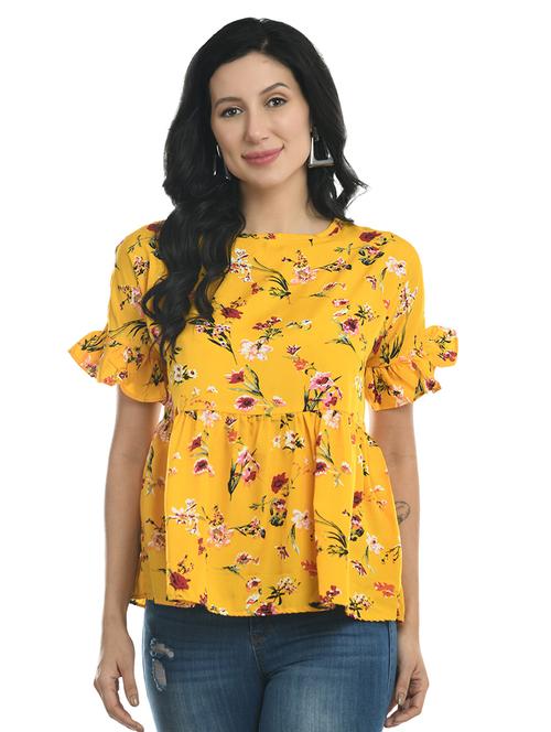 yellow printed top - 19474526 - Very Small Image - 1