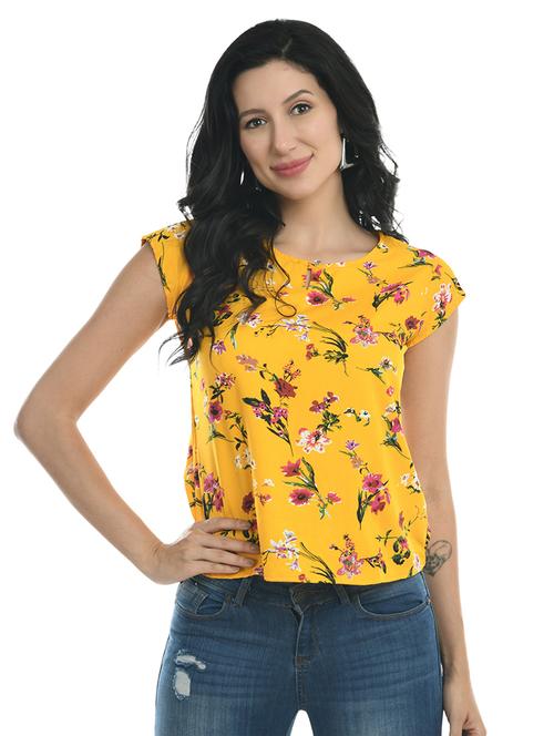 yellow printed top - 19474527 - Very Small Image - 1