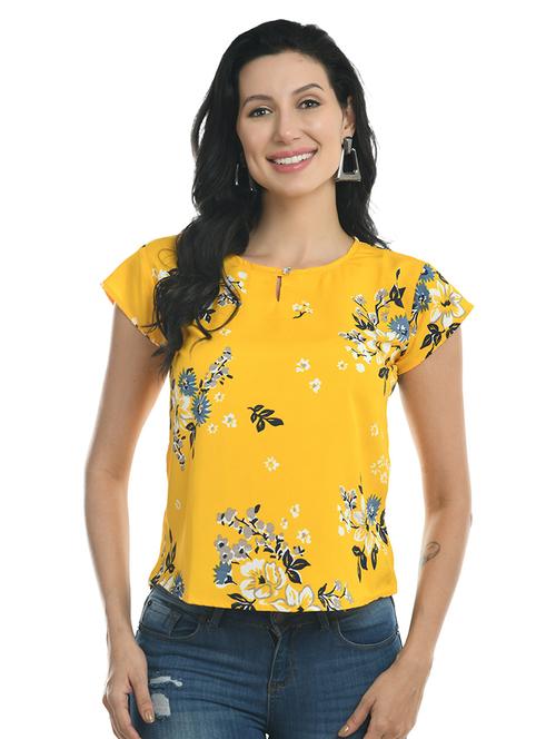 yellow printed top - 19474538 - Very Small Image - 1