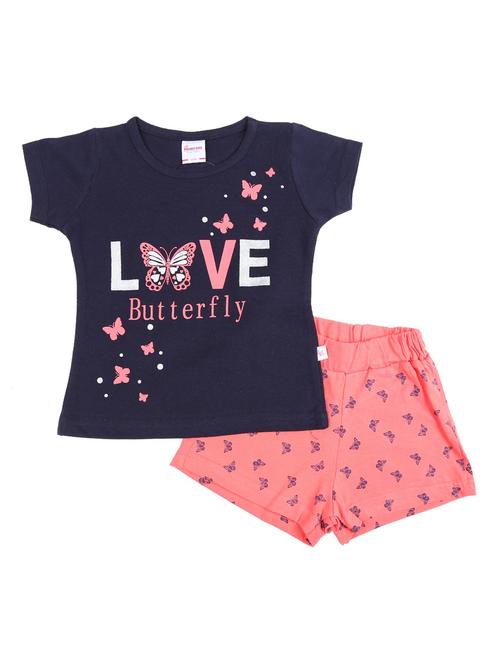 girls printed t-shirt and shorts set - 19474628 - Very Small Image - 1