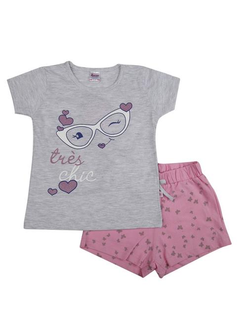 girls printed t-shirt and shorts set - 19474635 - Very Small Image - 1