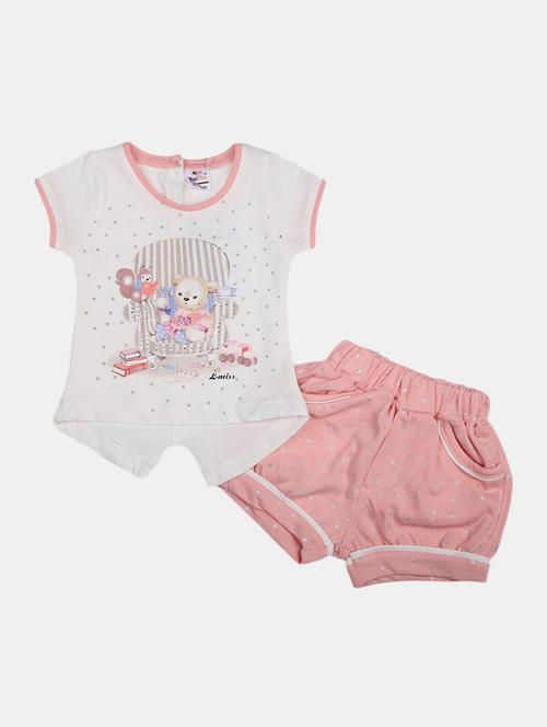 girls printed t-shirt and shorts set - 19474886 - Very Small Image - 1