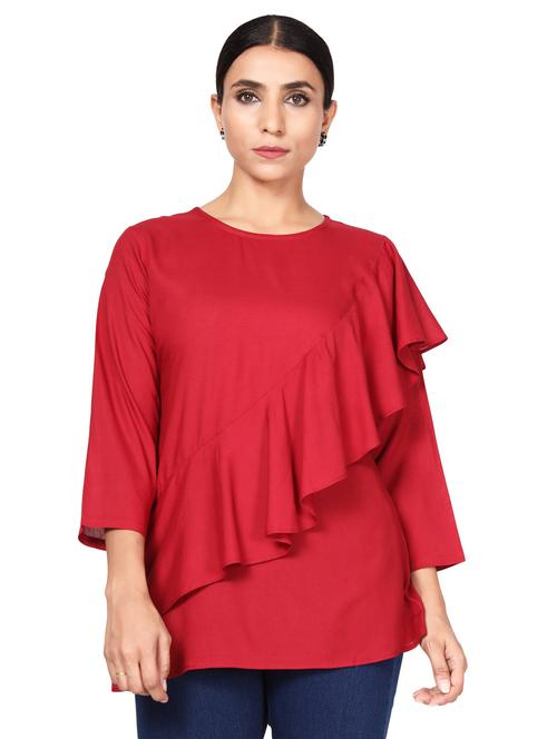 round neck a-line tunic - 19475201 - Very Small Image - 1