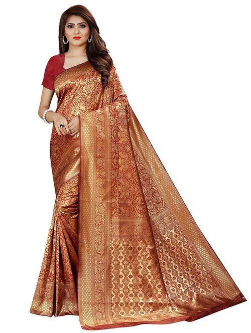 multi coloured banarasi saree with blouse - 19476128 - Very Small Image - 1
