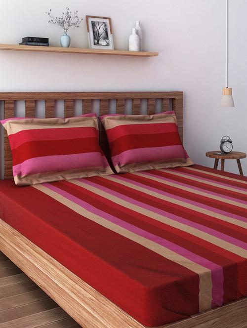 stripes bedsheet with pillow cover - 19477063 - Very Small Image - 1