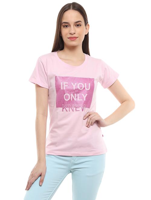 women's front print round neck t-shirt - 19479164 - Very Small Image - 1