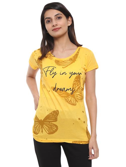 yellow printed t-shirt - 19479212 - Very Small Image - 1