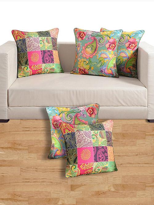pack of 5 printed cushion covers - 19479348 - Very Small Image - 1
