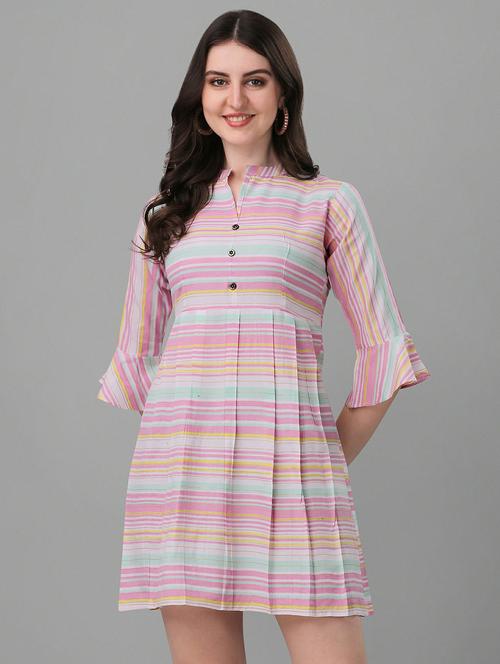 women pleated a-line dress - 19480716 - Very Small Image - 1