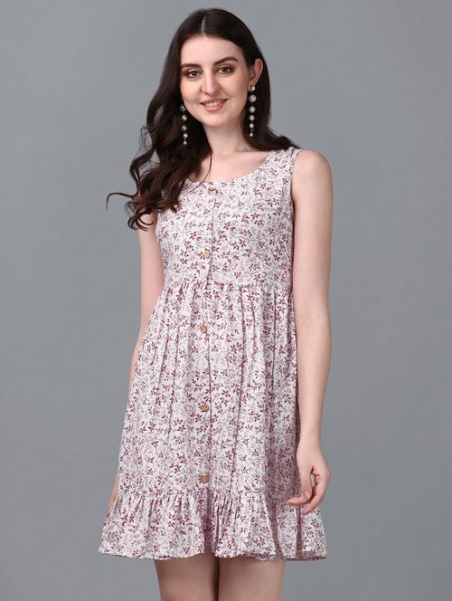 women printed a-line dress - 19480726 - Very Small Image - 1