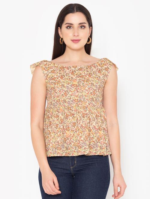 women printed blouson top - 19480826 - Very Small Image - 1