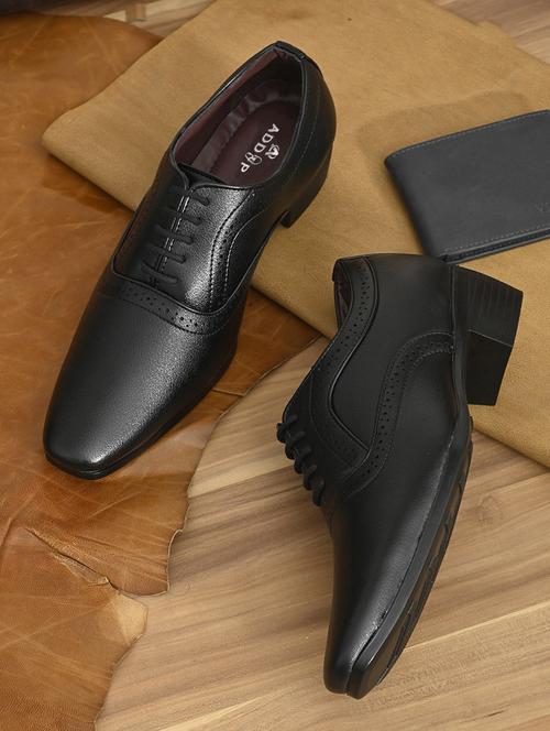 black leatherette laceup derbies - 19480989 - Very Small Image - 1