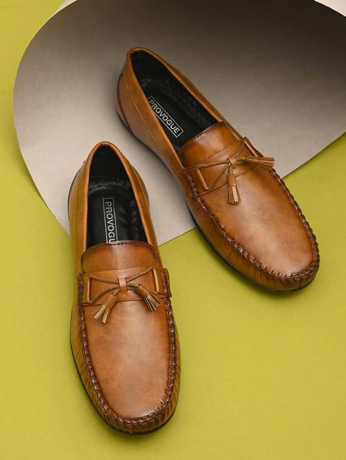tan synthetic slip on loafers - 19481032 - Very Small Image - 1