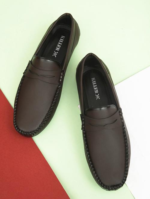 brown synthetic slip on loafers - 19481035 - Very Small Image - 1