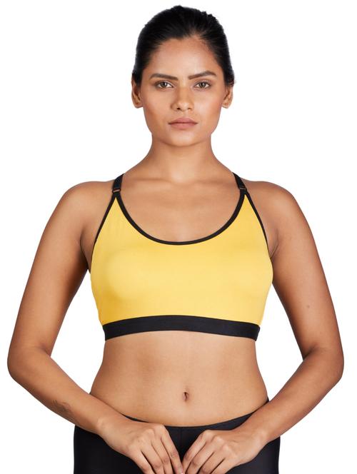 yellow poly spandex sports bra - 19481318 - Very Small Image - 1