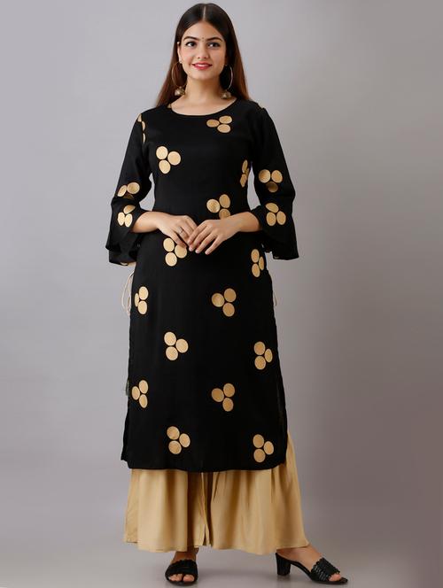 round neck kurta palazzo set - 19481781 - Very Small Image - 1