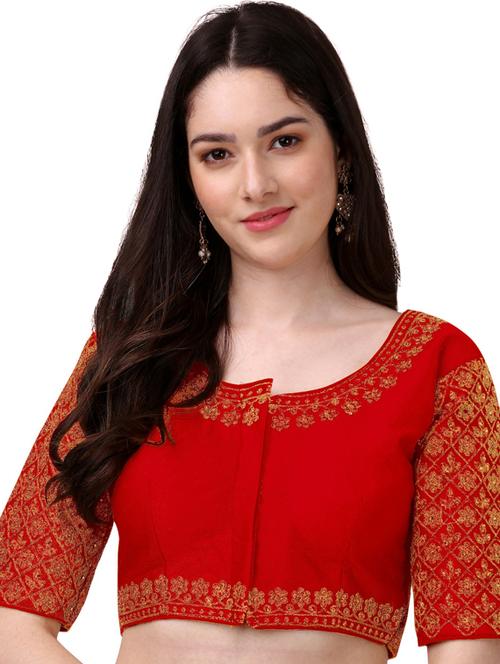 red self design saree blouse - 19482319 - Very Small Image - 1