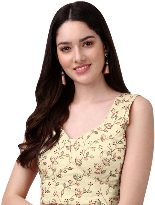 yellow self design saree blouse - 19482324 - Very Small Image - 1