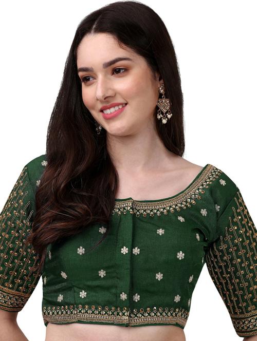 green self design saree blouse - 19482331 - Very Small Image - 1