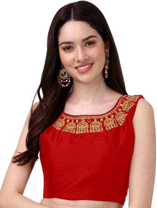red self design saree blouse - 19482395 - Very Small Image - 1