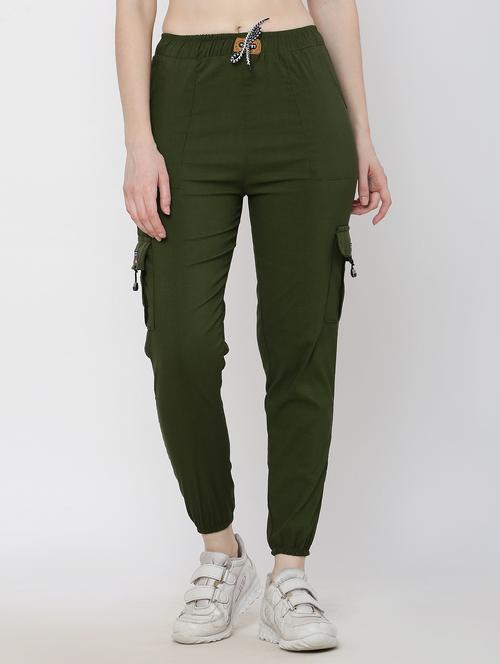 olive lycra cargos trouser - 19482507 - Very Small Image - 1