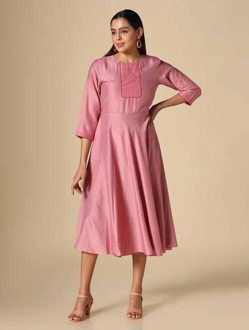 embroidered a-line dress - 19483305 - Very Small Image - 1